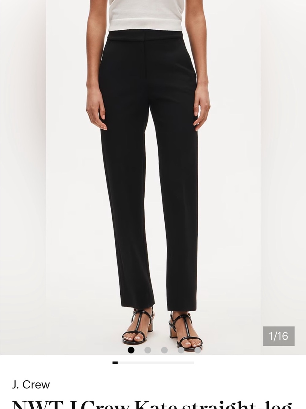 NWT- J.Crew KATE pant in 4-season stretch Black size 6